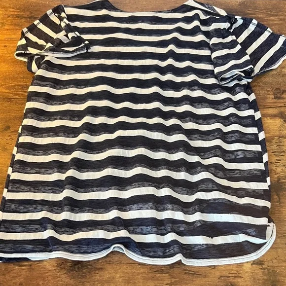 Navy and White Striped Short Sleeve Tee - Picture 8 of 9